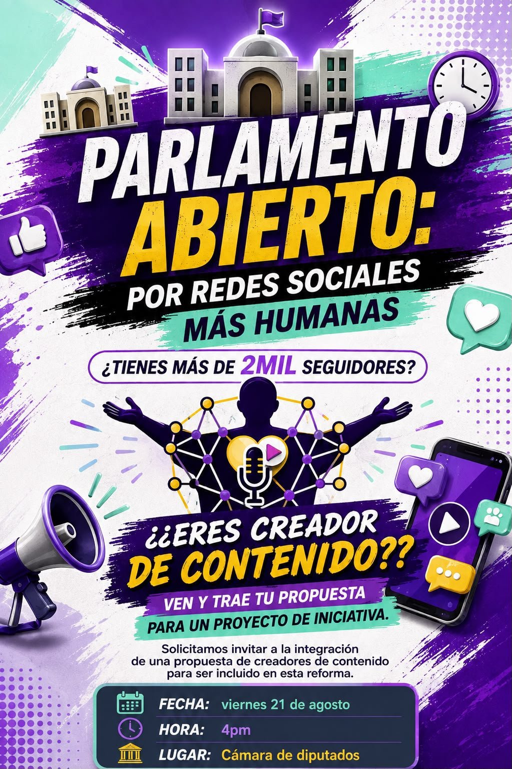 CREADORES DE CONTENIDO CONVOCAN AL PRIMER PARLAMENTO POR UNAS REDES SOCIALES MÁS HUMANAS
